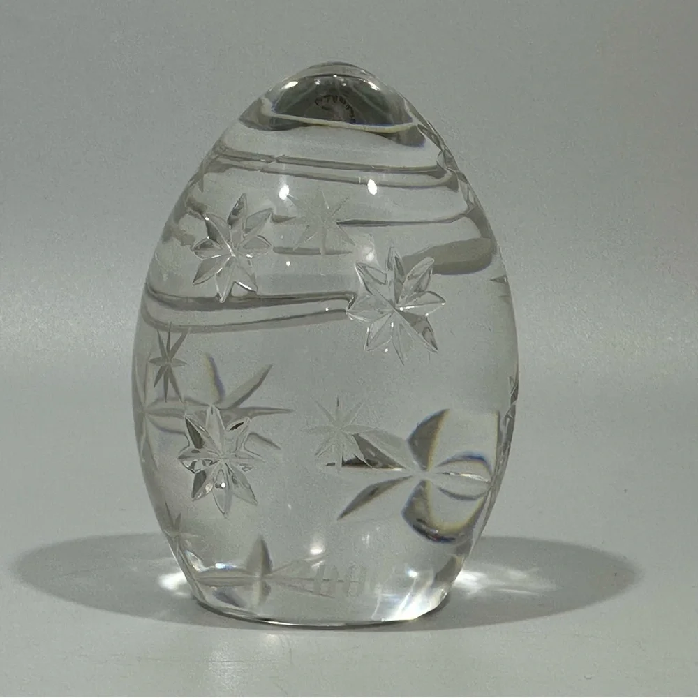 Sullivans Handmade In Poland Lead Crystal Morning Star Paperweight Egg 2000